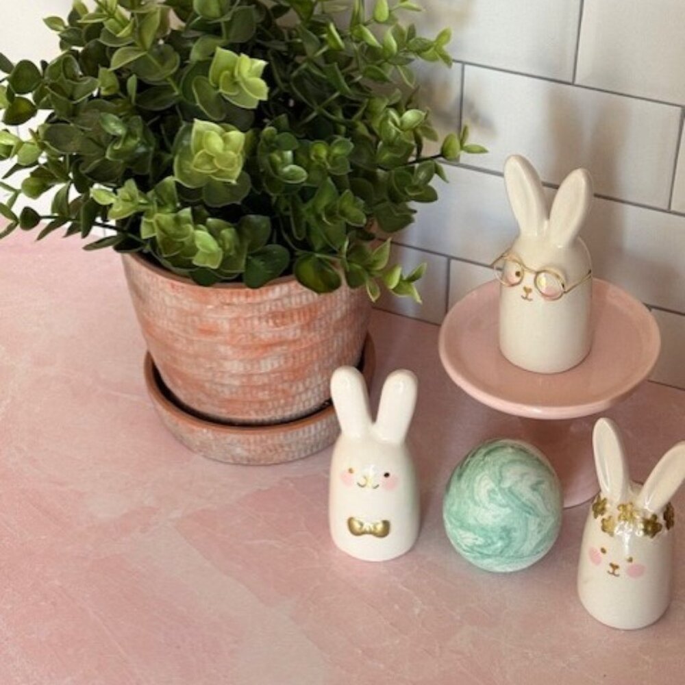 Target Easter bunnies (set of 3) and 1 Stone Egg - Spring - Decor!